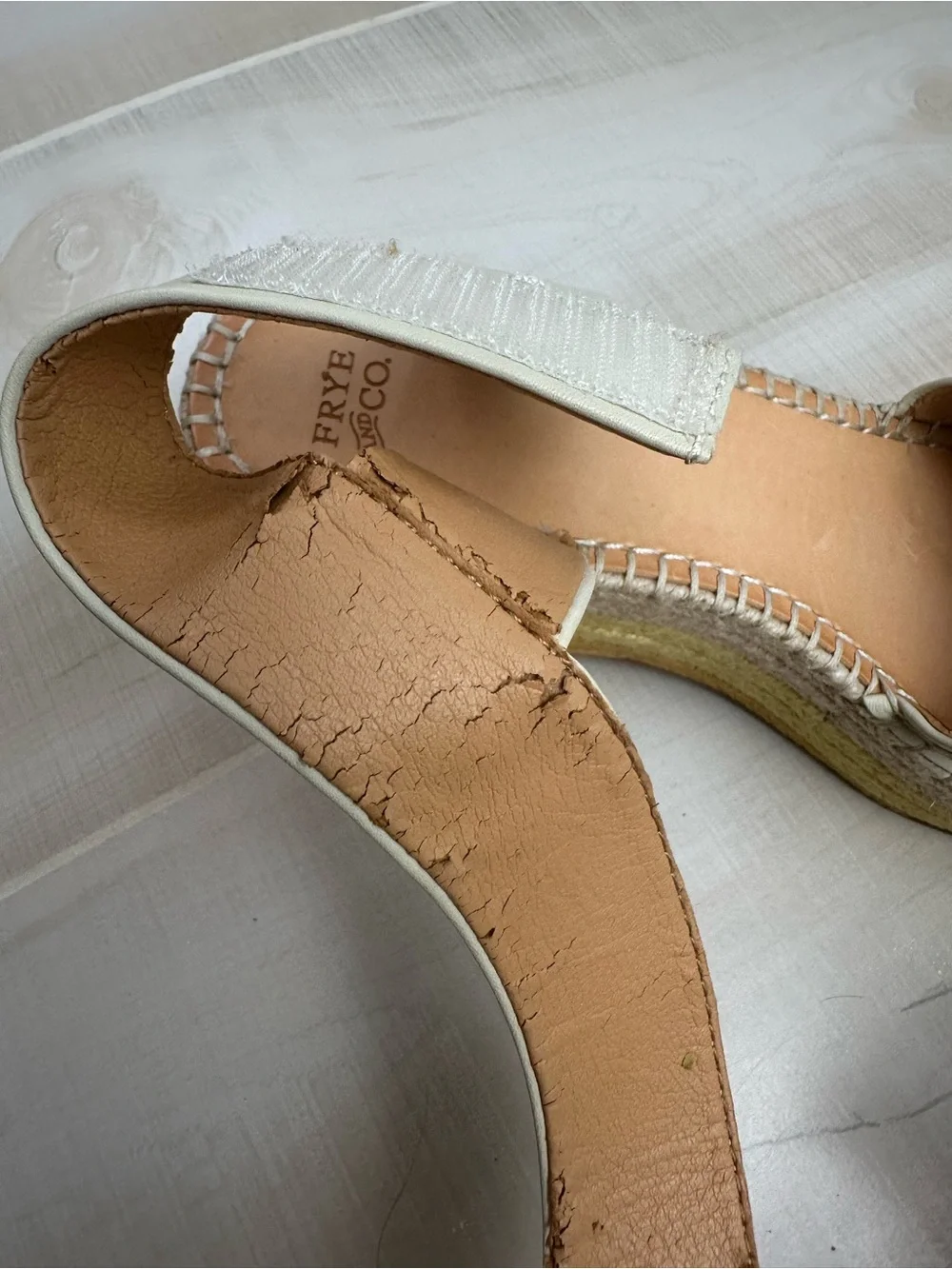 Frye & Co Women’s Cream Espadrille Wedge Sandals